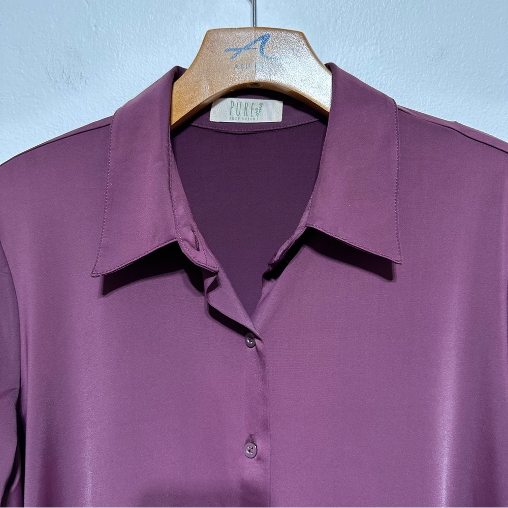 Pure Suzy Shier Purple Shirt Top Size Small - Picture 4 of 12